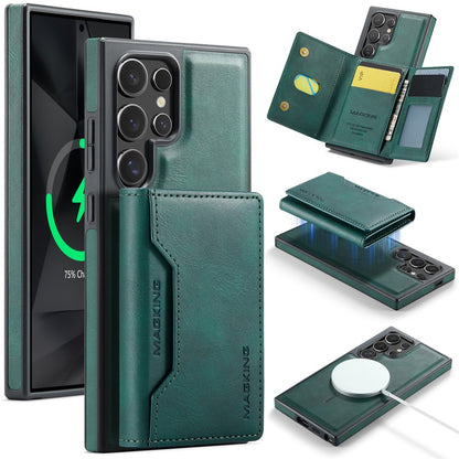 MAGKING K2 Series For Samsung Galaxy S26 Ultra Magnetic Case PC + TPU + PU Phone Cover with RFID Blocking Wallet
