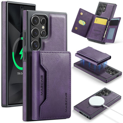 MAGKING K2 Series For Samsung Galaxy S26 Ultra Magnetic Case PC + TPU + PU Phone Cover with RFID Blocking Wallet
