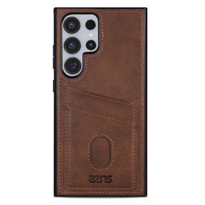 AZNS K1 Series For Samsung Galaxy S26 Ultra Case Calf Texture Anti-Drop PU+TPU Phone Cover with 2 Card Slot
