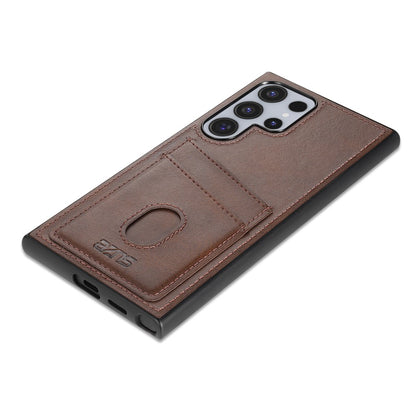 AZNS K1 Series For Samsung Galaxy S26 Ultra Case Calf Texture Anti-Drop PU+TPU Phone Cover with 2 Card Slot