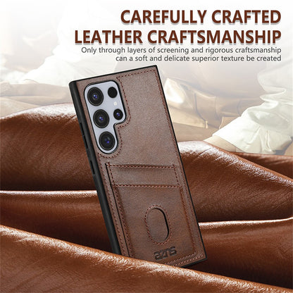 AZNS K1 Series For Samsung Galaxy S26 Ultra Case Calf Texture Anti-Drop PU+TPU Phone Cover with 2 Card Slot