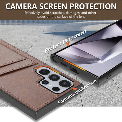 AZNS K1 Series For Samsung Galaxy S26 Ultra Case Calf Texture Anti-Drop PU+TPU Phone Cover with 2 Card Slot