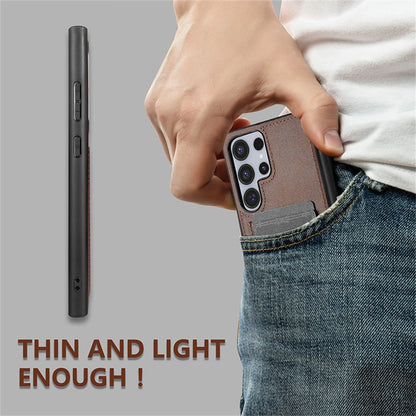 AZNS K1 Series For Samsung Galaxy S26 Ultra Case Calf Texture Anti-Drop PU+TPU Phone Cover with 2 Card Slot
