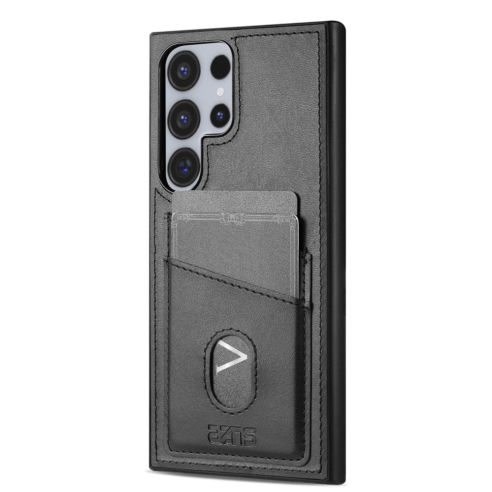 AZNS K1 Series For Samsung Galaxy S26 Ultra Case Calf Texture Anti-Drop PU+TPU Phone Cover with 2 Card Slot