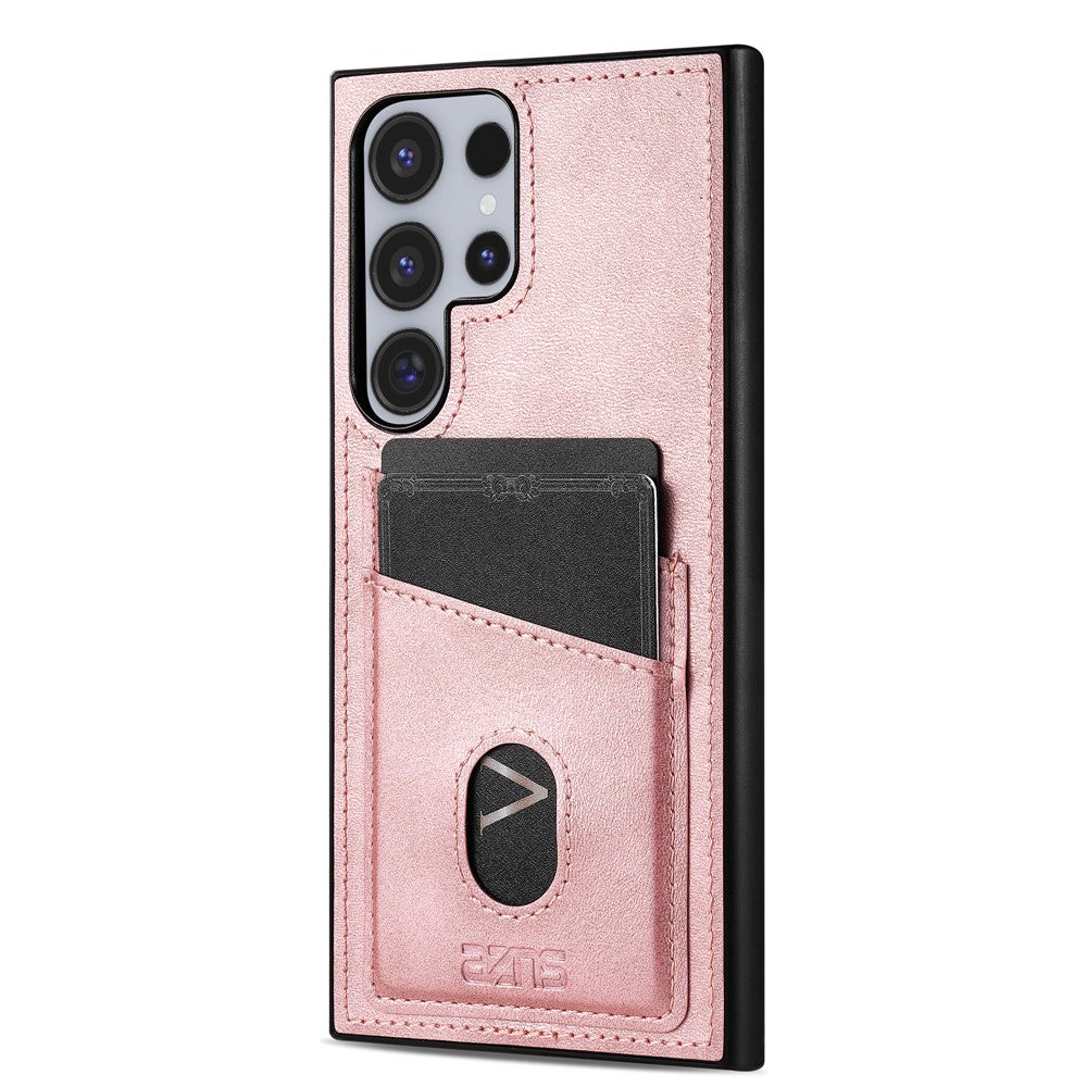 AZNS K1 Series For Samsung Galaxy S26 Ultra Case Calf Texture Anti-Drop PU+TPU Phone Cover with 2 Card Slot