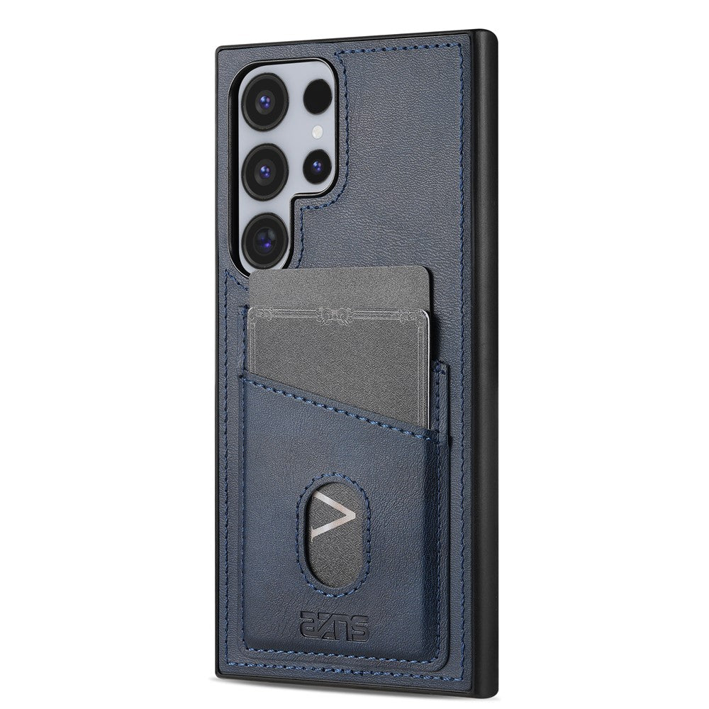 AZNS K1 Series For Samsung Galaxy S26 Ultra Case Calf Texture Anti-Drop PU+TPU Phone Cover with 2 Card Slot