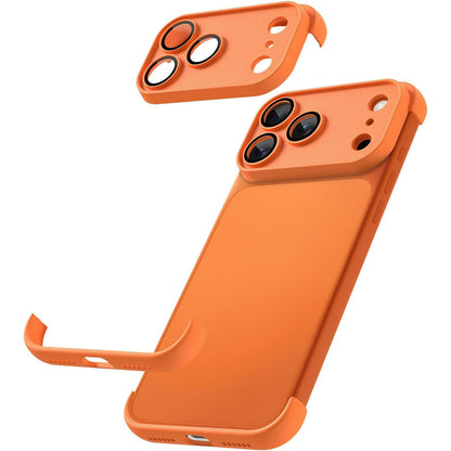 For iPhone 17 Pro Case Frameless Phone Corner Pad TPU Bumper Cover with Camera Lens Protector