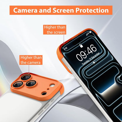 For iPhone 17 Pro Case Frameless Phone Corner Pad TPU Bumper Cover with Camera Lens Protector