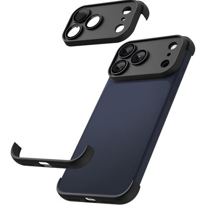 For iPhone 17 Pro Case Frameless Phone Corner Pad TPU Bumper Cover with Camera Lens Protector