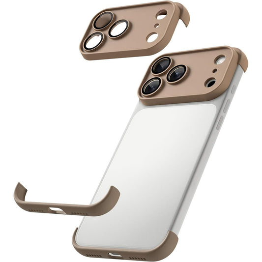 For iPhone 17 Pro Case Frameless Phone Corner Pad TPU Bumper Cover with Camera Lens Protector