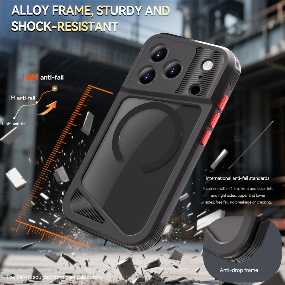 SHELLBOX GTM Series For iPhone 17 Pro Magnetic Case IP68 Waterproof TPU PC Metal Frame Diving Phone Cover