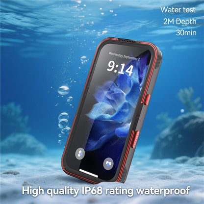 SHELLBOX GTM Series For iPhone 17 Pro Magnetic Case IP68 Waterproof TPU PC Metal Frame Diving Phone Cover
