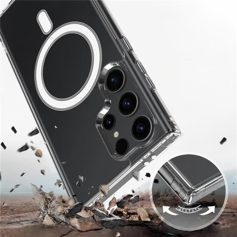 WANLONFENG For Samsung Galaxy S26 Ultra Clear Magnetic Case  LM2 Series Phone Cover (Big Lens Hole)