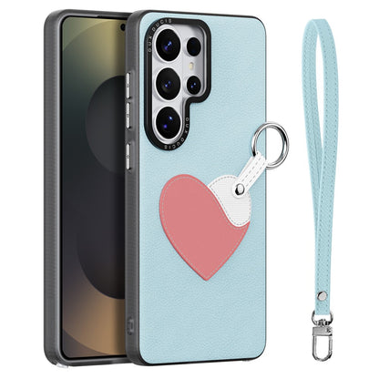 DUX DUCIS For Samsung Galaxy S26 Ultra Case  Luvy Series PU Leather + TPU + PC Phone Back Cover with Finger Ring / Wrist Strap