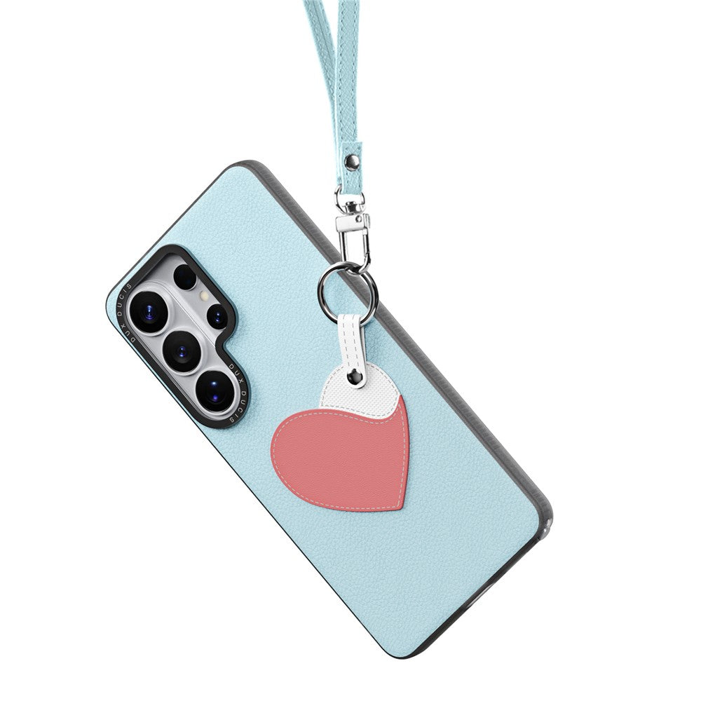 DUX DUCIS For Samsung Galaxy S26 Ultra Case  Luvy Series PU Leather + TPU + PC Phone Back Cover with Finger Ring / Wrist Strap