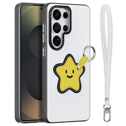 DUX DUCIS For Samsung Galaxy S26 Ultra Case  Luvy Series PU Leather + TPU + PC Phone Back Cover with Finger Ring / Wrist Strap