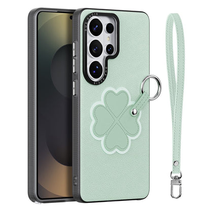 DUX DUCIS For Samsung Galaxy S26 Ultra Case  Luvy Series PU Leather + TPU + PC Phone Back Cover with Finger Ring / Wrist Strap