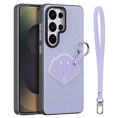 DUX DUCIS For Samsung Galaxy S26 Ultra Case  Luvy Series PU Leather + TPU + PC Phone Back Cover with Finger Ring / Wrist Strap