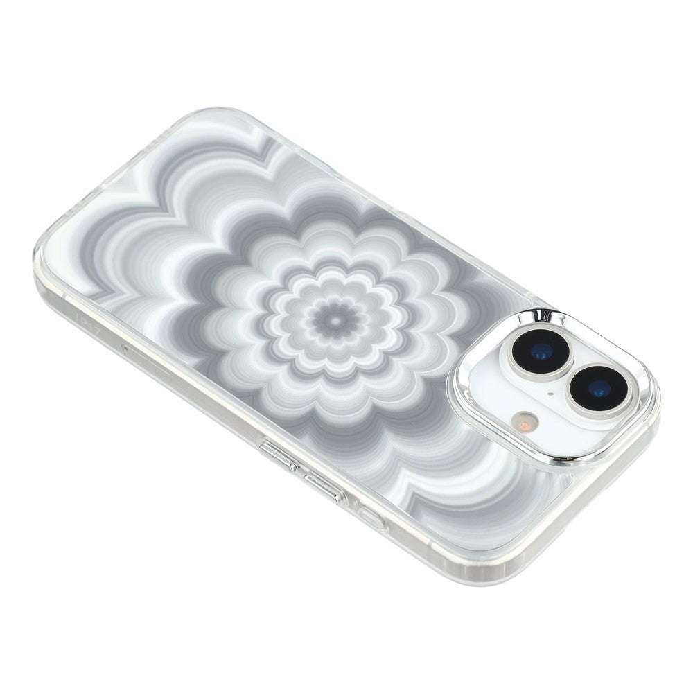 For iPhone 17 Case Striking Phantom Flower TPU Cover with Electroplating Lens Frame