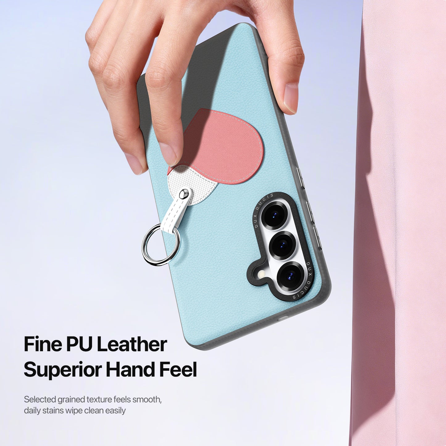 DUX DUCIS For Samsung Galaxy S26+ Case  Luvy Series PU Leather + PC Phone Case with Finger Ring / Strap
