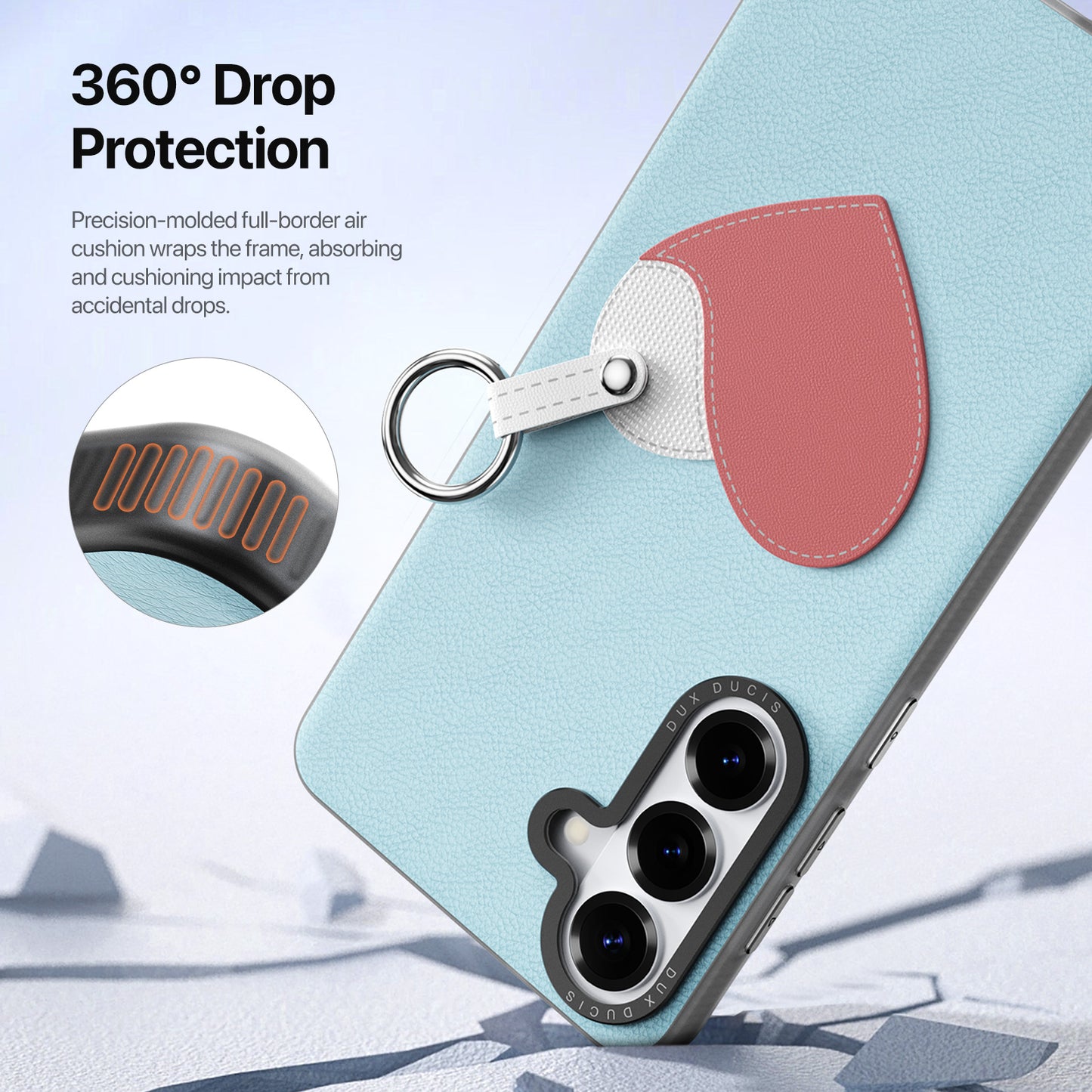 DUX DUCIS For Samsung Galaxy S26+ Case  Luvy Series PU Leather + PC Phone Case with Finger Ring / Strap