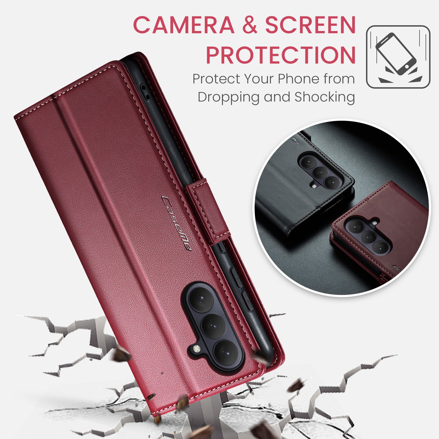 CASEME For Samsung Galaxy S26+ Case  023 Series RFID Blocking Glossy Stand Phone Cover