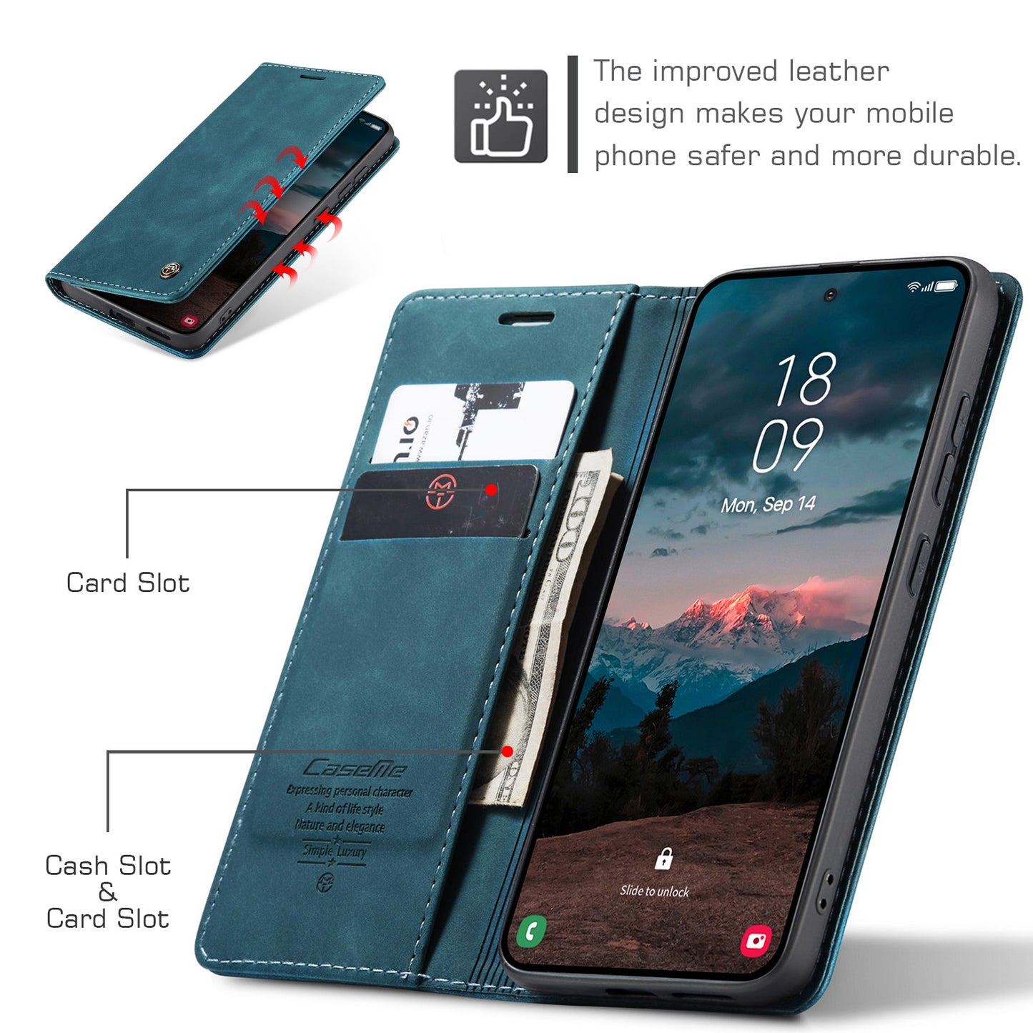 CASEME For Samsung Galaxy S26+ Wallet Case  013 Series PU Leather Phone Cover Stand