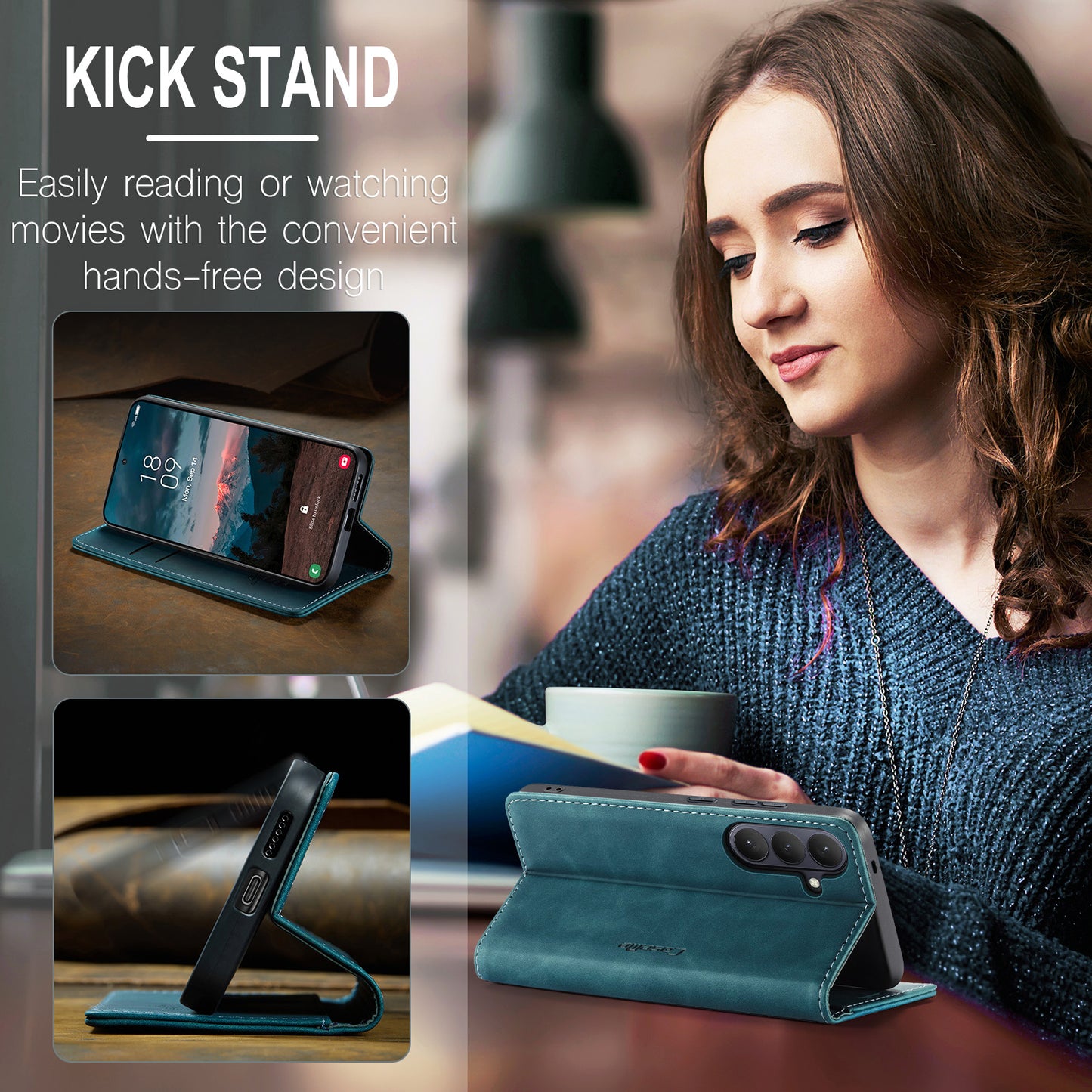 CASEME For Samsung Galaxy S26+ Wallet Case  013 Series PU Leather Phone Cover Stand