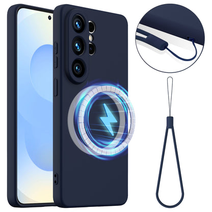 For Samsung Galaxy S26 Ultra Magnetic Case Anti-Drop Liquid Silicone Phone Cover