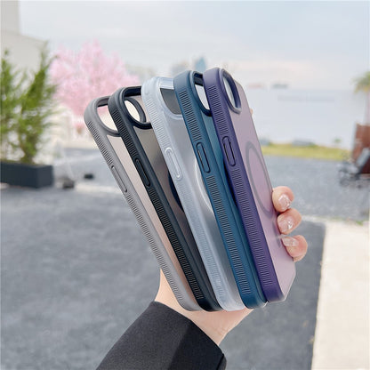For iPhone 17e / 16e Case Compatible with MagSafe Skin Touch TPU Acrylic Phone Back Cover