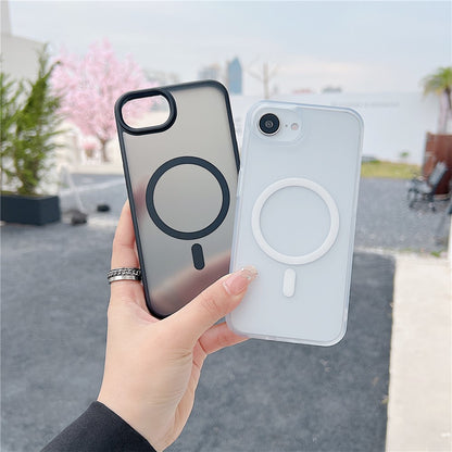 For iPhone 17e / 16e Case Compatible with MagSafe Skin Touch TPU Acrylic Phone Back Cover