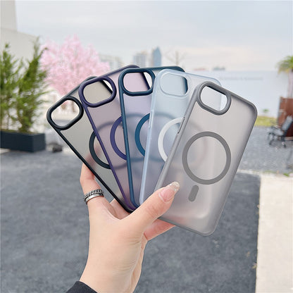 For iPhone 17e / 16e Case Compatible with MagSafe Skin Touch TPU Acrylic Phone Back Cover