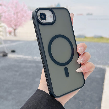 For iPhone 17e / 16e Case Compatible with MagSafe Skin Touch TPU Acrylic Phone Back Cover