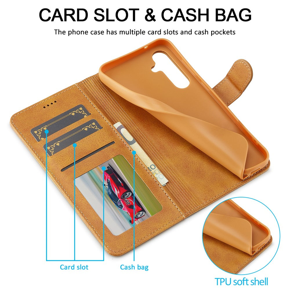 LC.IMEEKE For Samsung Galaxy S26+ Case Wallet Calf Texture Leather Phone Cover