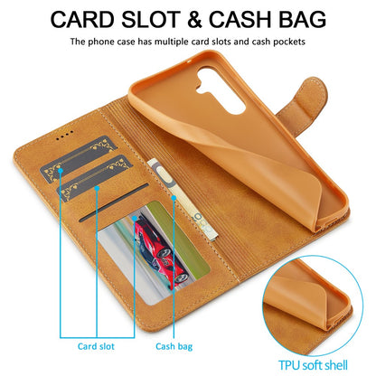 LC.IMEEKE For Samsung Galaxy S26+ Case Wallet Calf Texture Leather Phone Cover