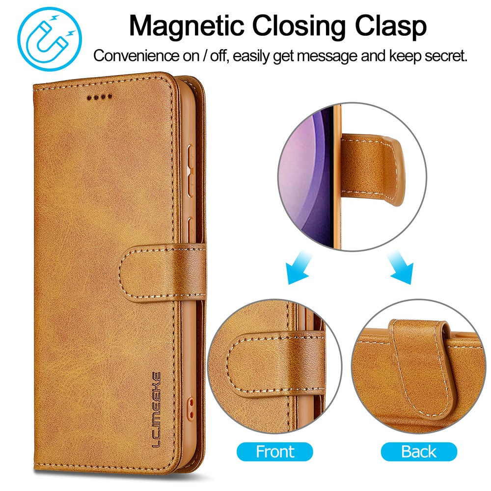 LC.IMEEKE For Samsung Galaxy S26+ Case Wallet Calf Texture Leather Phone Cover