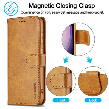 LC.IMEEKE For Samsung Galaxy S26+ Case Wallet Calf Texture Leather Phone Cover