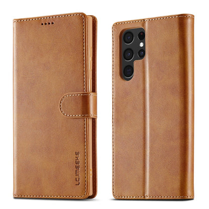 LC.IMEEKE For Samsung Galaxy S26 Ultra Case Wallet Calf Texture Leather Phone Cover