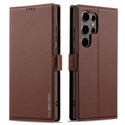 LC.IMEEKE L1 Series for Samsung Galaxy S26 Ultra Case PU Leather Wallet Stand Protective Phone Cover