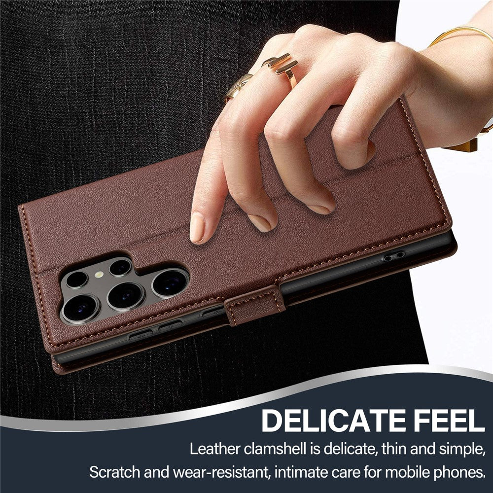 LC.IMEEKE L1 Series for Samsung Galaxy S26 Ultra Case PU Leather Wallet Stand Protective Phone Cover