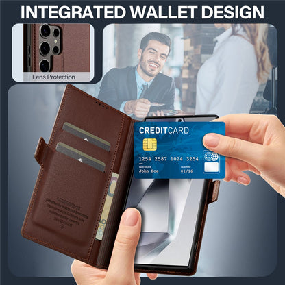 LC.IMEEKE L1 Series for Samsung Galaxy S26 Ultra Case PU Leather Wallet Stand Protective Phone Cover