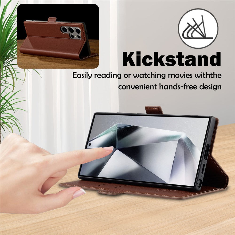 LC.IMEEKE L1 Series for Samsung Galaxy S26 Ultra Case PU Leather Wallet Stand Protective Phone Cover