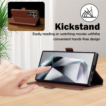LC.IMEEKE L1 Series for Samsung Galaxy S26 Ultra Case PU Leather Wallet Stand Protective Phone Cover