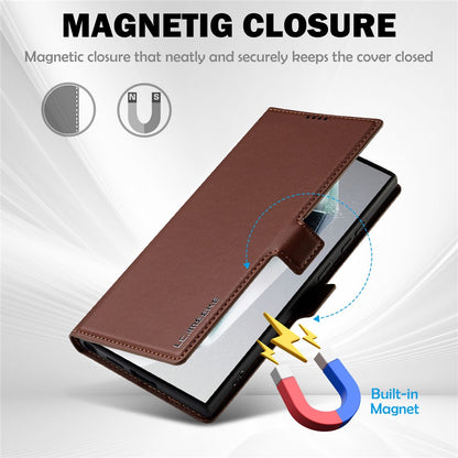 LC.IMEEKE L1 Series for Samsung Galaxy S26 Ultra Case PU Leather Wallet Stand Protective Phone Cover