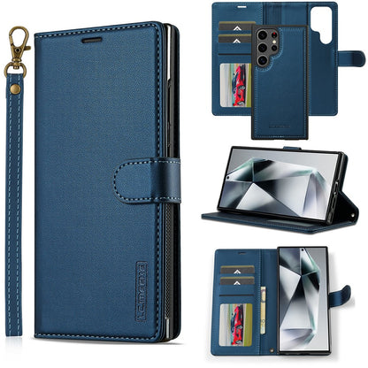 LC.IMEEKE L2 Series for Samsung Galaxy S26 Ultra Case PU Leather Wallet Detachable Magnetic Phone Cover