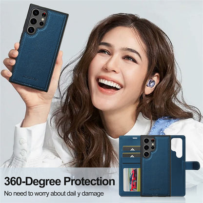 LC.IMEEKE L2 Series for Samsung Galaxy S26 Ultra Case PU Leather Wallet Detachable Magnetic Phone Cover