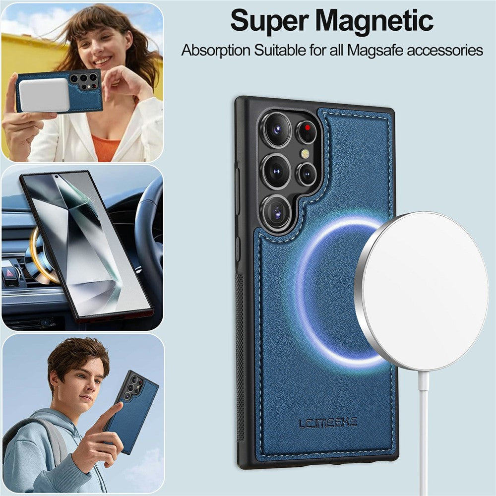 LC.IMEEKE L2 Series for Samsung Galaxy S26 Ultra Case PU Leather Wallet Detachable Magnetic Phone Cover