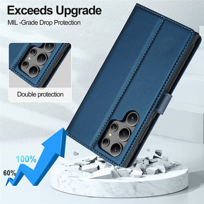 LC.IMEEKE L2 Series for Samsung Galaxy S26 Ultra Case PU Leather Wallet Detachable Magnetic Phone Cover