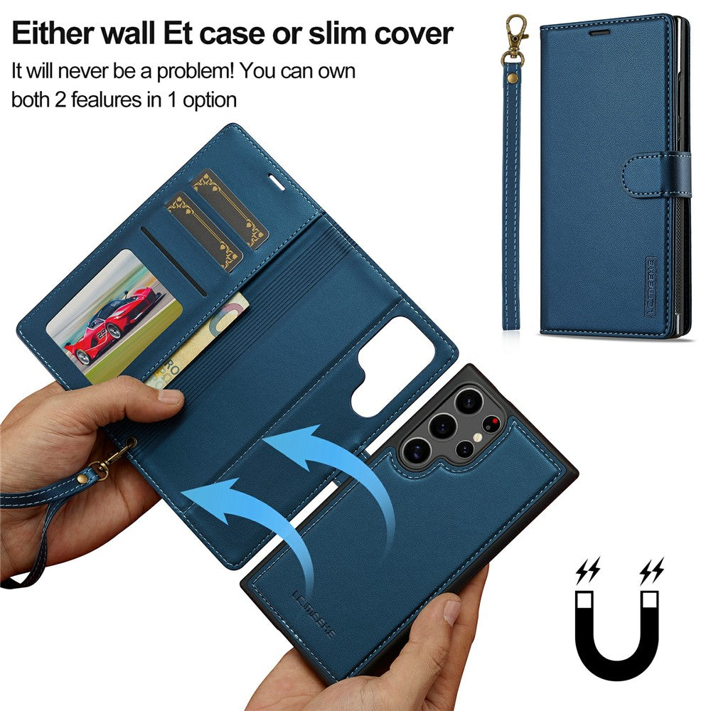 LC.IMEEKE L2 Series for Samsung Galaxy S26 Ultra Case PU Leather Wallet Detachable Magnetic Phone Cover