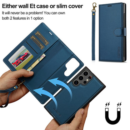 LC.IMEEKE L2 Series for Samsung Galaxy S26 Ultra Case PU Leather Wallet Detachable Magnetic Phone Cover